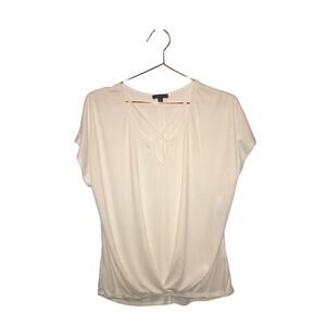 MM new with tag draped ivory top with cross cross size medium